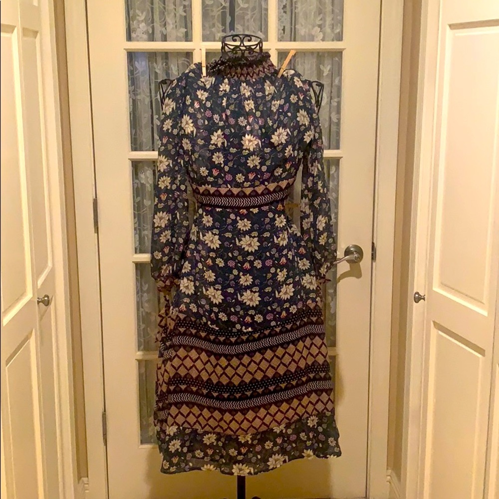 Forest green flowered sheer gorgeous dress